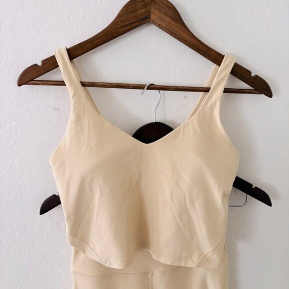 Lululemon Athletica Cream Set Leggings and Bra with Minimalist Design Size 6 - Picture 2 of 11